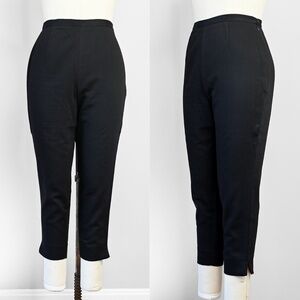 100% Cotton retro cigarette pants - high waist black 50s style capris